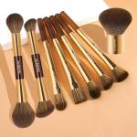 MAANGE 8 PCS Makeup Brush Set Double-end Makeup Brushes Foundationfor Blending Liquid Powder Concealer Contour Eyeshadow Blush Double Sided Brushes Set (Coffee Gold)