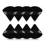 8Pcs of Triangular Powder Puff Makeup Sponges, Made of Super-soft Velvet, Designed for Contouring, Eye, and Corner, Beauty Blender Foundation Mixing Container.(Black)
