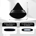 8Pcs of Triangular Powder Puff Makeup Sponges, Made of Super-soft Velvet, Designed for Contouring, Eye, and Corner, Beauty Blender Foundation Mixing Container.(Black)