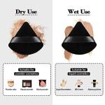 8Pcs of Triangular Powder Puff Makeup Sponges, Made of Super-soft Velvet, Designed for Contouring, Eye, and Corner, Beauty Blender Foundation Mixing Container.(Black)