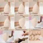 Real Perfection Makeup Sponge Set Blender Sponges, Latex-Free Beauty Makeup Sponges 7 pcs with 1 Travel Container Case for Blending Foundation Liquid Cream and Powder (Beige)