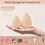Real Perfection Makeup Sponge Set Blender Sponges, Latex-Free Beauty Makeup Sponges 7 pcs with 1 Travel Container Case for Blending Foundation Liquid Cream and Powder (Beige)