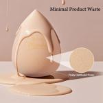 Real Perfection Makeup Sponge Set Blender Sponges, Latex-Free Beauty Makeup Sponges 7 pcs with 1 Travel Container Case for Blending Foundation Liquid Cream and Powder (Beige)