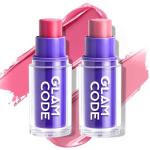 Glam Code Makeup Blush Stick Duo - Butter Creamy Blush with Natural Flush Finish, Multi-stick for Cheek + Lip, Hydrating Buildable & Long-Wearing Formula for All Day Wear, Vegan & Cruelty-Free - 03#