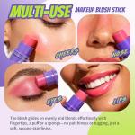 Glam Code Makeup Blush Stick Duo - Butter Creamy Blush with Natural Flush Finish, Multi-stick for Cheek + Lip, Hydrating Buildable & Long-Wearing Formula for All Day Wear, Vegan & Cruelty-Free - 03#