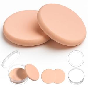 2 Pcs Foundation Sponge, Round Makeup Sponges for Foundation, Beauty Blender for All Skin Types, Powder Puff for Flawless Application, Wet and Dry Dual Use