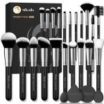 Makeup Brushes Set, Mlemle Professional 25 Pcs Makeup Kit, Include Foundation Powder Blush Concealers Eye shadows 21 Pcs Makeup Brushes and 2 Powder Puff, 2 Makeup Sponge(B01-Black)