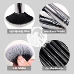 Makeup Brushes Set, Mlemle Professional 25 Pcs Makeup Kit, Include Foundation Powder Blush Concealers Eye shadows 21 Pcs Makeup Brushes and 2 Powder Puff, 2 Makeup Sponge(B01-Black)