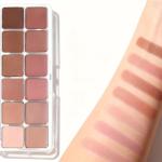 MooGlamor 12 Color Eye Shadow Palette Matte Shimmer Eyeshadow Palette with 8 Soft Brushes Blendable Eye Shadow for Women Makeup Palette