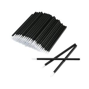 100 Pcs Disposable Makeup Lip Brushes PYO Cookie Paint Brushes Nail Polish Brushes Cosmetic Lip Brush Wands mini paint brushes for cookies (Black)