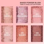 Baked Blush, Marbleized Blush for Cheeks, Shimmery Satin Finish Powder Blushes Palette, Buildable Color Natural Face Makeup Powder