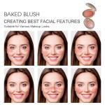 Baked Blush, Marbleized Blush for Cheeks, Shimmery Satin Finish Powder Blushes Palette, Buildable Color Natural Face Makeup Powder