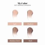 Jerome Alexander My Color Self-Adjusting Foundation, Hydrating & Lightweight Face Makeup, Skincare-Infused, with Kabuki Brush, Medium, 1 oz