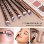 MAANGE 16PCS Makeup Brush Set Travel Makeup Brushes for Liquid Powder Contour Concealer Cream Cosmetics Blending Eyeshadow Eyeliner (Coffee)