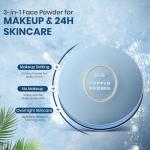 Club 2pk Suppin Translucent Pressed Powder Foundation + Overnight Skincare, Finishing Powder Makeup & Face Powder with Amino Acids, Shea Butter& Aloe, 24H Long-Lasting Japanese Skincare, WHITE