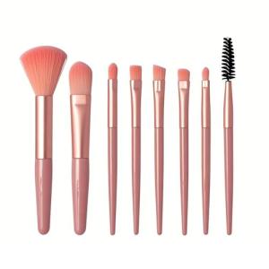 Makeup Brushes,Makeup Brush Set, 8 PCS Travel Make Up Brush Kit Mini,Cosmetic Brushes for Face Foundation Blush Eye Shadow (Pink)