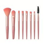 Makeup Brushes,Makeup Brush Set, 8 PCS Travel Make Up Brush Kit Mini,Cosmetic Brushes for Face Foundation Blush Eye Shadow (Pink)