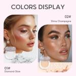 FelinWel Highlighter Palette, Shimmer Illuminator, Long Lasting Natural Glow Powder for Face & Body, Smooth Buildable Highlighter Makeup，Diamond Glow