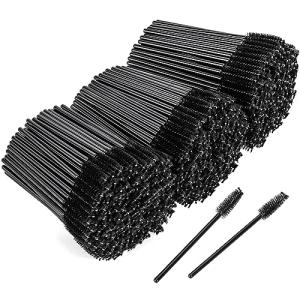 BTYMS 500 Pieces Disposable Mascara Wands Eyelash Brush Brow Brushes Applicators Lash Spoolies for Eye Lash Extension - Black