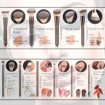 YJ-Anyue 10 Piece Black brown Makeup Brushes - Wooden Handle with Soft Synthetic Bristles,for Face & Eye Makeup|Professional Makeup Brushes set for Women & Girls|