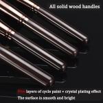 YJ-Anyue 10 Piece Black brown Makeup Brushes - Wooden Handle with Soft Synthetic Bristles,for Face & Eye Makeup|Professional Makeup Brushes set for Women & Girls|