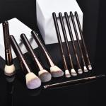 YJ-Anyue 10 Piece Black brown Makeup Brushes - Wooden Handle with Soft Synthetic Bristles,for Face & Eye Makeup|Professional Makeup Brushes set for Women & Girls|
