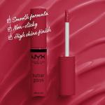 NYX PROFESSIONAL MAKEUP Butter Gloss, Non-Sticky Lip Gloss - Red Velvet (Deep Red)