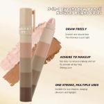 UOCK Five-color eyeshadow stick set, matte and shimmer eyeshadow pencils, face highlighter sticks, and eye makeup pencils, highly pigmented eyeshadow palette (02#)