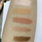 UOCK Five-color eyeshadow stick set, matte and shimmer eyeshadow pencils, face highlighter sticks, and eye makeup pencils, highly pigmented eyeshadow palette (02#)