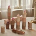 UOCK Five-color eyeshadow stick set, matte and shimmer eyeshadow pencils, face highlighter sticks, and eye makeup pencils, highly pigmented eyeshadow palette (02#)