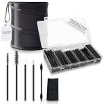 OrKo Disposable Makeup Applicator Kit with Spatulas, Lip Applicators, Eyeliner Brushes, Sponge, Eye Brow & Mascara Brush Includes Portable Collapsible Trash Bin Ideal for Makeup Artist - (104 Pcs)