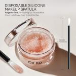 OrKo Disposable Makeup Applicator Kit with Spatulas, Lip Applicators, Eyeliner Brushes, Sponge, Eye Brow & Mascara Brush Includes Portable Collapsible Trash Bin Ideal for Makeup Artist - (104 Pcs)