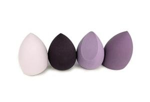 Makeup Sponges set for Dry & Wet Use - Foundation Blending Sponge for Concealer Blush Powder, Multi-color Blender Sponges (4pcs - Multi-colored A) (4pcs Multi-colored Purple)