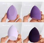 Makeup Sponges set for Dry & Wet Use - Foundation Blending Sponge for Concealer Blush Powder, Multi-color Blender Sponges (4pcs - Multi-colored A) (4pcs Multi-colored Purple)