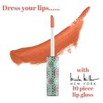 Nicole Miller Lip Gloss Collection Shimmery Glosses for Women and Girls Long Lasting Color Set with Rich Varied Colors, Pink Glossy, 10 Count (Pack of 1)