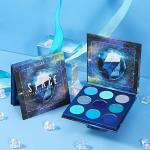 docolor Eyeshadow Palette 9 Colors Blue Eyeshadow Gemstone Shadow Palette Highly Pigmented Mattes Shimmers Smokey Glitter Cream Colorful Powder Blendable Long Lasting Waterproof Makeup Palette