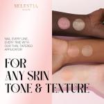 SELESTIA BEAUTY Powder Highlighter Makeup – Divine V – Radiant Glow for All Skin Tones, Easy-to-Apply, 0.53 oz