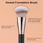 TEOYALL Domed Foundation Brush, Soft Dense Synthetic Bristles Blending Brush for Liquid Cream Foundation Bronzer Contour