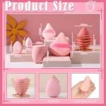 17PCS Makeup Sponge Set with 6PCS Powder Puff, 3PCS Mini Makeup Sponges, 3PCS Foundation Mini Make Up Sponge Puff and 1PCS Make Up Sponges Holder (Pink)