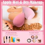 17PCS Makeup Sponge Set with 6PCS Powder Puff, 3PCS Mini Makeup Sponges, 3PCS Foundation Mini Make Up Sponge Puff and 1PCS Make Up Sponges Holder (Pink)