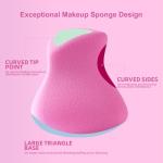 BEAUTYFACTOR Makeup Sponges 4 Pack, Ultra Soft Beauty Blenders for Flawless Foundation Application, Latex-Free & Hypoallergenic Makeup Sponges For Foundation, Powder, Cream,Liquid (Pink)