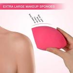 EXTRA LARGE 11CM Make Up Beauty Sponges Blender BIG for Face & BODY (1x Small 1x Large) -With 2 Sponge Holder- FASTER FLAWLESS APPLICATION for Foundation/Fake Tan/Powder/Blending/Setting/