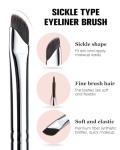 Eyeliner Brush, EIGSHOW Sickle Angled Gel Eyeliner Makeup Brush for Precise Eye Liner, Eyebrow, Eyelid with Ultra Thin Curved Vegan Bristles (E865)
