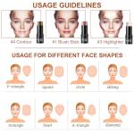 Lezero 3Pcs Contour Stick Makeup Kit, Shades with Highlighter, Blush and Bronzer Stick for Sculpt the Face and All Skin Type, Long Lasting, Smooth, Dewy & Matte Finish, LIGHT MEDIUM