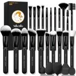 Makeup Brushes Set, Mlemle Professional 26 Pcs Makeup Kit, Include Powder Foundation Concealers Blush Eye shadows 21 Pcs Makeup Brushes and 2 Powder Puff, 3 Makeup Sponge(A01-Black)