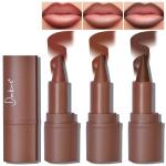 HOSAILY 3 Colors 2 in 1 Lip Liner Set, Matte Nude Dark Brown Red Lip Liner Plumping Smooth Creamy Lip Pencil, High Pigmented Long lasting Light Brown Lipstick Makeup, 02+04+06