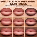 HOSAILY 3 Colors 2 in 1 Lip Liner Set, Matte Nude Dark Brown Red Lip Liner Plumping Smooth Creamy Lip Pencil, High Pigmented Long lasting Light Brown Lipstick Makeup, 02+04+06