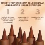 HOSAILY 3 Colors 2 in 1 Lip Liner Set, Matte Nude Dark Brown Red Lip Liner Plumping Smooth Creamy Lip Pencil, High Pigmented Long lasting Light Brown Lipstick Makeup, 02+04+06