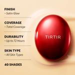 TIRTIR Mask Fit Red Cushion Foundation | Full coverage, Weightless, Skin fit, Satin Glow Finish, Korean Makeup BB Foundation, beauty, Tattoo cover up, Buildable (#29N Natural Beige, 0.63 Fl Oz)