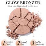 UCANBE Glow Bronzer, Long-Lasting Baked Shimmer Bronzing Powder - 02 Light Bronzer, Lightweight & Buildable Neutrual Satin Finish, Luminous Contour for Face, Cheeks, and Body